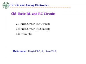 Circuits and Analog Electronics Ch 3 Basic RL