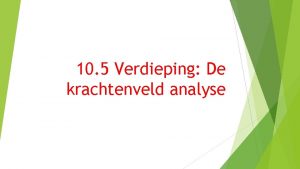 10 5 Verdieping De krachtenveld analyse De krachtenveld