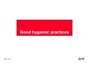 Good hygienic practices FS 0801 1 2000 Good