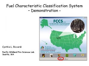 Fuel Characteristic Classification System Demonstration Cynthia L Riccardi