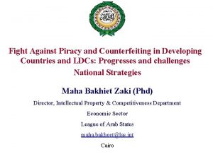 Fight Against Piracy and Counterfeiting in Developing Countries