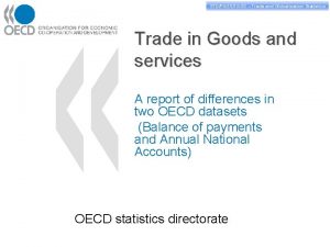 STDPASSTAGS Trade and Globalisation Statistics Trade in Goods