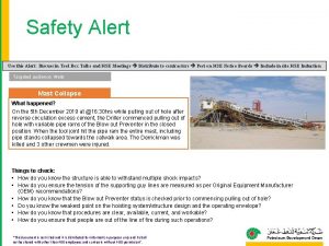 Safety Alert Use this Alert Discuss in Tool