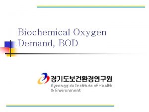 Biochemical Oxygen Demand BOD DO factor 2 v
