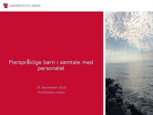 Flersprklige barn i samtale med personalet 19 November