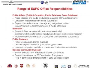 Universities Space Research Association Range of EPO Office