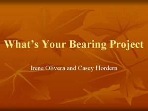 Whats Your Bearing Project Irene Olivera and Casey