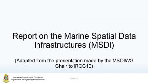 Report on the Marine Spatial Data Infrastructures MSDI