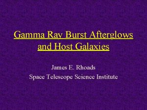 Gamma Ray Burst Afterglows and Host Galaxies James