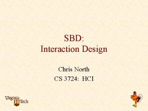 SBD Interaction Design Chris North CS 3724 HCI