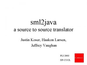 sml 2 java a source to source translator