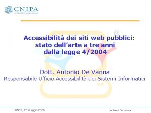 Accessibilit dei siti web pubblici stato dellarte a