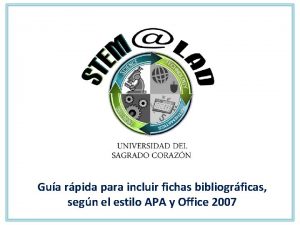 Gua rpida para incluir fichas bibliogrficas segn el