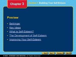 Chapter 3 Section 1 Building Your SelfEsteem Preview