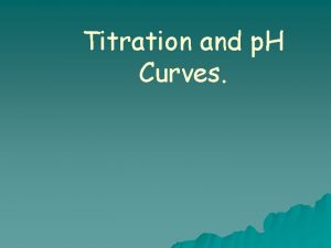 Titration and p H Curves Weak AcidStrong Base