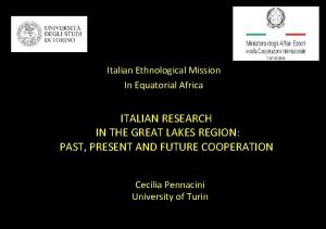 Italian Ethnological Mission In Equatorial Africa ITALIAN RESEARCH