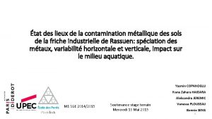 tat des lieux de la contamination mtallique des