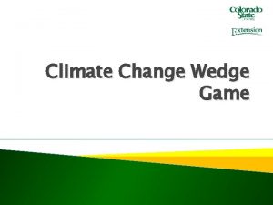 Climate Change Wedge Game From 2010 Colorado Utilities