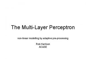 The MultiLayer Perceptron nonlinear modelling by adaptive preprocessing