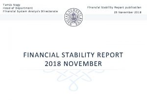 Tams Nagy Head of Department Financial System Analysis