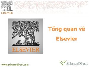 Tng quan v Elsevier www sciencedirect com www