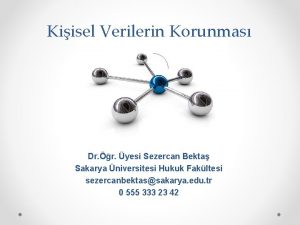 Kiisel Verilerin Korunmas Dr r yesi Sezercan Bekta