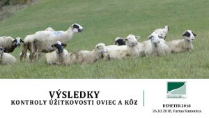 VSLEDKY KONTROLY ITKOVOSTI OVIEC A KZ DEMETER 2018