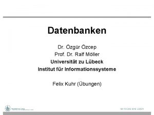 Datenbanken Dr zgr zcep Prof Dr Ralf Mller