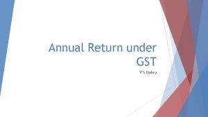 Annual Return under GST V S Datey Background