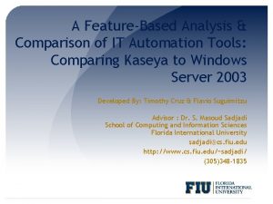 A FeatureBased Analysis Comparison of IT Automation Tools