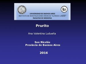 Prurito Ana Valentina Luduea San Nicols Provincia de