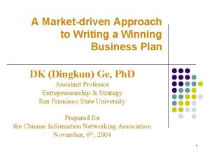 A Marketdriven Approach to Writing a Winning Business