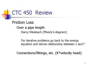 CTC 450 Review Friction Loss Over a pipe