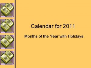 Calendar for 2011 Months of the Year with