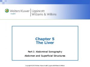 Chapter 5 The Liver Part I Abdominal Sonography