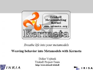 Breathe life into your metamodels Weaving behavior into