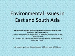 Environmental Issues in East and South Asia SS