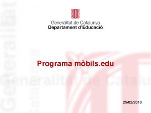 Programa mbils edu 25022019 Nou programa dinnovaci pedaggica