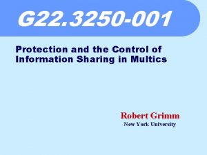 G 22 3250 001 Protection and the Control