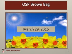 OSP Brown Bag March 29 2016 Office of