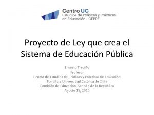 Proyecto de Ley que crea el Sistema de