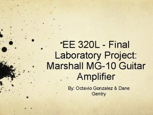 EE 320 L Final Laboratory Project Marshall MG10