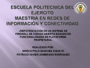 ESCUELA POLITECNICA DEL EJERCITO MAESTRIA EN REDES DE