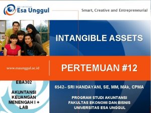 INTANGIBLE ASSETS PERTEMUAN 12 EBA 302 AKUNTANSI KEUANGAN