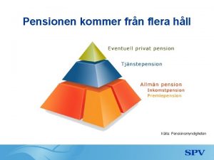 Pensionen kommer frn flera hll Klla Pensionsmyndigheten Klla