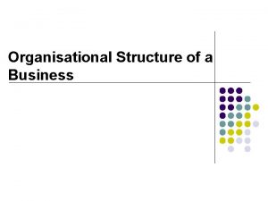 Organisational Structure of a Business Why Do Businesses