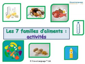 Les 7 familles daliments activits Power Language Ltd