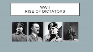 WWII RISE OF DICTATORS DICTATOR GRAPHIC ORGANIZER Complete