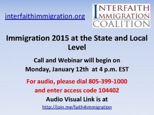 interfaithimmigration org Immigration 2015 at the State and