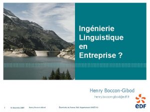 Ingnierie Linguistique en Entreprise Henry BocconGibod henry boccongibodedf